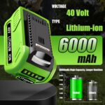1 Pack 29472 Battery Replacement for Greenworks 40V Battery 6Ah(Green) | Compatible with Greenworks 40 Volt Batteries 29462 29472 - Image 3
