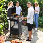 HUGROVE Propane Gas Grill, 40,000 BTU 4 Burner Outdoor BBQ Grill with with Foldable Side Tables & Spice Rack, 459 sq.in Cooking Area & Warming Rack for Patio, Backyard (Silver & Black) - Image 3