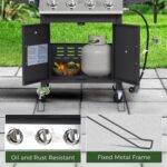 HUGROVE Propane Gas Grill, 40,000 BTU 4 Burner Outdoor BBQ Grill with with Foldable Side Tables & Spice Rack, 459 sq.in Cooking Area & Warming Rack for Patio, Backyard (Silver & Black) - Image 6