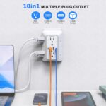JcBlaon Outlet Extender Surge Protector - 6 Outlet Splitter with 4 USB Ports (2 USB C), Multiple Plug Expander Wall Charger, 3 Sided Multi Plug Wall Adapter Power Strip for Home Office Kitchen Travel - Image 3