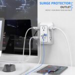 JcBlaon Outlet Extender Surge Protector - 6 Outlet Splitter with 4 USB Ports (2 USB C), Multiple Plug Expander Wall Charger, 3 Sided Multi Plug Wall Adapter Power Strip for Home Office Kitchen Travel - Image 6
