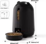 PAPIFEED Automatic Cat Feeder with App, 2.4G WiFi Cat Food Dispenser, 3L Timed Cat Feeders for Dry Food, Slow Feeding Mode, Dual Power Supply Smart Pet Feeder for Cat, Black - Image 8