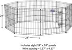 MidWest Homes for Pets 24-Inch Exercise Pen, for Indoor and Outdoor Use, 16 Sq Feet of Play, Single Door Folding Dog Pen, with Large Door Opening & Secure Latch, Easy to Set Up, Foldable Dog Playpen - Image 10
