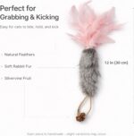 3 Pack Rabbit Fur Catnip Toys with Feathers – Interactive Carrot Cat Toys with Galls Fruit for Indoor Cats and Kittens - Image 3