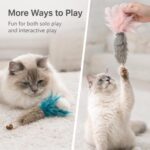 3 Pack Rabbit Fur Catnip Toys with Feathers – Interactive Carrot Cat Toys with Galls Fruit for Indoor Cats and Kittens - Image 6