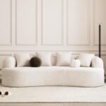 ONEMMLION 107" Modern Curved Sofas for Living Room, Cream White | Chenille Oversized Plush 4-Seater Boucle Cloud Couch with Extra-Deep Seating for Small Spaces, Apartment - Image 4