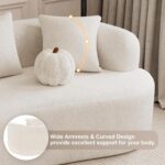 ONEMMLION 107" Modern Curved Sofas for Living Room, Cream White | Chenille Oversized Plush 4-Seater Boucle Cloud Couch with Extra-Deep Seating for Small Spaces, Apartment - Image 7