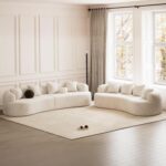 ONEMMLION 107" Modern Curved Sofas for Living Room, Cream White | Chenille Oversized Plush 4-Seater Boucle Cloud Couch with Extra-Deep Seating for Small Spaces, Apartment - Image 8