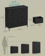 SONGMICS BELLAH Collection - Dresser for Bedroom, Chest of Drawers, Storage Organizer Unit, Closet, Entryway, Steel, 6 Drawers, Modern, Ink Black and Ebony Black ULGS123B01S - Image 3