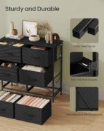 SONGMICS BELLAH Collection - Dresser for Bedroom, Chest of Drawers, Storage Organizer Unit, Closet, Entryway, Steel, 6 Drawers, Modern, Ink Black and Ebony Black ULGS123B01S - Image 7
