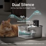 DownyPaws Cat Water Fountain Stainless Steel Wireless Automatic, Metal | Cordless Battery Operated Pet Water Fountain, 101 Oz/3L Water Fountain for Cats Drinking with Motion Sensor - Image 7