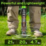 Weed Puller Tool, 21V Powerful Garden Tools Electric Weeding Tool | Gardening Tools Weeder Tool with 2.0Ah Battery and Charger, 3-Claw Steel Head for Smooth Weeding, Gifts for Men Women - Image 4