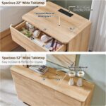 3 Piece Bedroom Furniture Set, 7 Drawer Dresser (52" W) & Two 22" Nightstands, Modern Push-to-Open Drawers, Curved Profile, Dresser and Nightstand Sets for Bedroom, Natural Oak - Image 7