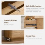 3 Piece Bedroom Furniture Set, 7 Drawer Dresser (52" W) & Two 22" Nightstands, Modern Push-to-Open Drawers, Curved Profile, Dresser and Nightstand Sets for Bedroom, Natural Oak - Image 8