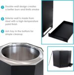 Sunnydaze Wood-Burning Smokeless Fire Pit with Log Poker - Stainless Steel Smokeless Fire Pit for The Backyard - Black - 21.5-Inch, KF-154 - Image 3