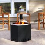 Sunnydaze Wood-Burning Smokeless Fire Pit with Log Poker - Stainless Steel Smokeless Fire Pit for The Backyard - Black - 21.5-Inch, KF-154 - Image 5