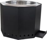 Sunnydaze Wood-Burning Smokeless Fire Pit with Log Poker - Stainless Steel Smokeless Fire Pit for The Backyard - Black - 21.5-Inch, KF-154 - Image 7