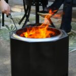Sunnydaze Wood-Burning Smokeless Fire Pit with Log Poker - Stainless Steel Smokeless Fire Pit for The Backyard - Black - 21.5-Inch, KF-154 - Image 8