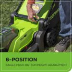 Greenworks 48V 17 in Push Lawn Mower, (2) 4.0 Ah Batteries, Charger - Image 7