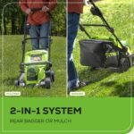 Greenworks 48V 17 in Push Lawn Mower, (2) 4.0 Ah Batteries, Charger - Image 8