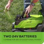 Greenworks 48V 17 in Push Lawn Mower, (2) 4.0 Ah Batteries, Charger - Image 9