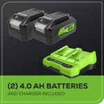 Greenworks 48V 17 in Push Lawn Mower, (2) 4.0 Ah Batteries, Charger - Image 10