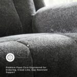 Signature Design by Ashley Frohn Manual Reclining Sofa, Gray Chenille | 3-in wall hugger profile, 100% polyester chenille, Snap-on back assembly, 3-position manual pull-tab recline - Image 6