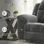 Signature Design by Ashley Frohn Manual Reclining Sofa, Gray Chenille | 3-in wall hugger profile, 100% polyester chenille, Snap-on back assembly, 3-position manual pull-tab recline - Image 7