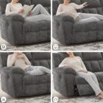 Signature Design by Ashley Frohn Manual Reclining Sofa, Gray Chenille | 3-in wall hugger profile, 100% polyester chenille, Snap-on back assembly, 3-position manual pull-tab recline - Image 10