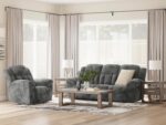 Signature Design by Ashley Frohn Manual Reclining Sofa, Gray Chenille | 3-in wall hugger profile, 100% polyester chenille, Snap-on back assembly, 3-position manual pull-tab recline - Image 12