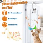 Interactive Cat Toys for Indoor Cats, Automatic Flying Bird Feather Wand Toy for Chase Exercise Enrichment, Rechargeable Durable Safe Hanging Cat Toy for Bored Kittens & Adult Cats - Image 3