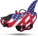 ASENKU Dog Life Jacket - Pet Safety Vest for Swimming & Boating, Shark Life Jacket with Floatation, Dog Lifesavers Swimsuits for Small Medium Large Dogs (RedFlag, L) - Image 3