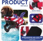 ASENKU Dog Life Jacket - Pet Safety Vest for Swimming & Boating, Shark Life Jacket with Floatation, Dog Lifesavers Swimsuits for Small Medium Large Dogs (RedFlag, L) - Image 4