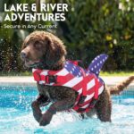 ASENKU Dog Life Jacket - Pet Safety Vest for Swimming & Boating, Shark Life Jacket with Floatation, Dog Lifesavers Swimsuits for Small Medium Large Dogs (RedFlag, L) - Image 9