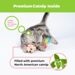 Catify Interactive Cat Toy - Squeaking Mice Set, Beige & Gray | Catnip Infused, Tap to Activate Squeaks, Soft, For Indoor Kittens & Cats, Independent Play, Attaches to Wand, Pack of 2 - Image 4