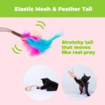 Catify Interactive Cat Toy - Squeaking Mice Set, Beige & Gray | Catnip Infused, Tap to Activate Squeaks, Soft, For Indoor Kittens & Cats, Independent Play, Attaches to Wand, Pack of 2 - Image 5