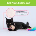 Catify Interactive Cat Toy - Squeaking Mice Set, Beige & Gray | Catnip Infused, Tap to Activate Squeaks, Soft, For Indoor Kittens & Cats, Independent Play, Attaches to Wand, Pack of 2 - Image 6