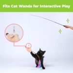 Catify Interactive Cat Toy - Squeaking Mice Set, Beige & Gray | Catnip Infused, Tap to Activate Squeaks, Soft, For Indoor Kittens & Cats, Independent Play, Attaches to Wand, Pack of 2 - Image 9
