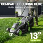 STEELITE Cordless Lawn Mower, 20V Battery Powered Lawn Mower 13 Inch, Brushless Electric Lawn Mower with 4.0Ah Battery and Charger, Walk Behind Mower for Small Yards - Image 6