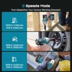 Seesii Impact Wrench 665 FT-LBS(900N.m) 3300IPM 1/2 Impact Gun High Torque Electric Impact Driver Cordless Impact Wrench with 21V 2x4.0Ah Battery 6 Sockets&Case for Home Car Tire Lug Nut Removal Tool - Image 6