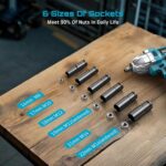 Seesii Impact Wrench 665 FT-LBS(900N.m) 3300IPM 1/2 Impact Gun High Torque Electric Impact Driver Cordless Impact Wrench with 21V 2x4.0Ah Battery 6 Sockets&Case for Home Car Tire Lug Nut Removal Tool - Image 10