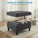 4 Piece Convertible Sectional Sofa Set, Dark Grey | Modern Upholstered, Side Pockets & Storage Ottoman, Linen Couch Sets, Sectional Sofa + Loveseat + Single - Image 3