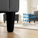 4 Piece Convertible Sectional Sofa Set, Dark Grey | Modern Upholstered, Side Pockets & Storage Ottoman, Linen Couch Sets, Sectional Sofa + Loveseat + Single - Image 4