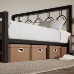 Allewie Queen Vintage Metal Bed Frame with Headboard, No Box Spring Needed | Black iron queen platform bed features Victorian style headboard and footboard, heavy duty support, and easy assembly. - Image 8