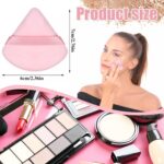 Pimoys Powder Puffs, 6 Pack Triangle Velour Makeup Sponges, Pink Black | Soft Velour, Wet and Dry Use, Triangle For Eyes T-Zone, Washable, for Loose Powder - Image 3
