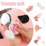 Pimoys Powder Puffs, 6 Pack Triangle Velour Makeup Sponges, Pink Black | Soft Velour, Wet and Dry Use, Triangle For Eyes T-Zone, Washable, for Loose Powder - Image 4