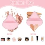 Pimoys Powder Puffs, 6 Pack Triangle Velour Makeup Sponges, Pink Black | Soft Velour, Wet and Dry Use, Triangle For Eyes T-Zone, Washable, for Loose Powder - Image 5