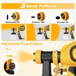 VONFORN Paint Sprayer, 700W Spray Paint Gun with 4 Nozzles & 3 Patterns | with Cleaning & Blowing Joints, Easy to Clean, for Furniture, Cabinets, Fence, Walls, Door, Garden Chairs etc. Yellow - Image 5
