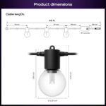 Philips Hue Festavia Globe Outdoor String Lights, White & Color Ambiance, 45ft,16 Bulbs, Dimmable, Control with Hue App or Voice, Bridge Required - Image 3