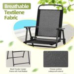 Vongrasig 6 Piece Folding Patio Dining Set,Small Metal Outdoor Garden Patio Table and Chair Set w/Umbrella for Lawn,Deck,Backyard,Black - Image 4